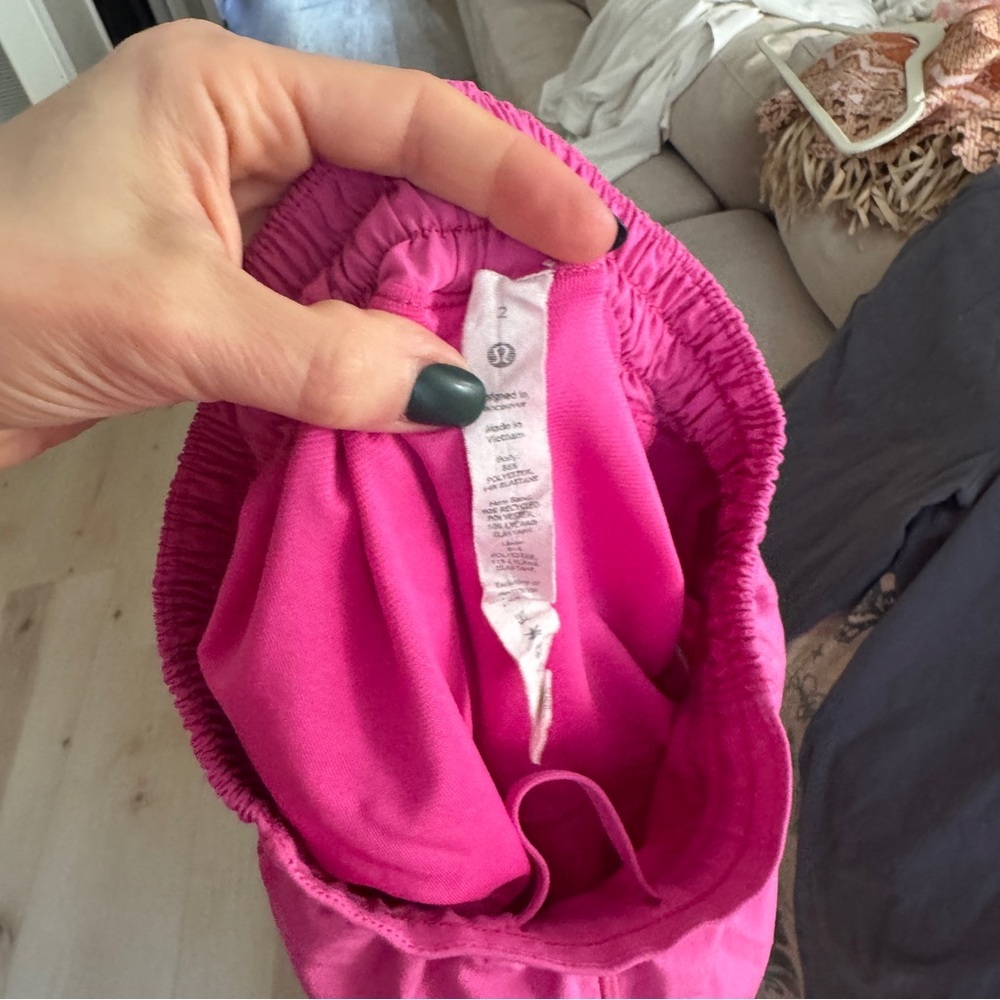 Lululemon Hotty Hot Shorts II 4" Pink Highlight neon mid-rise running workout - Picture 7 of 12